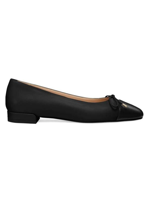 Stuart Weitzman Bow Leather Flat Pumps 1