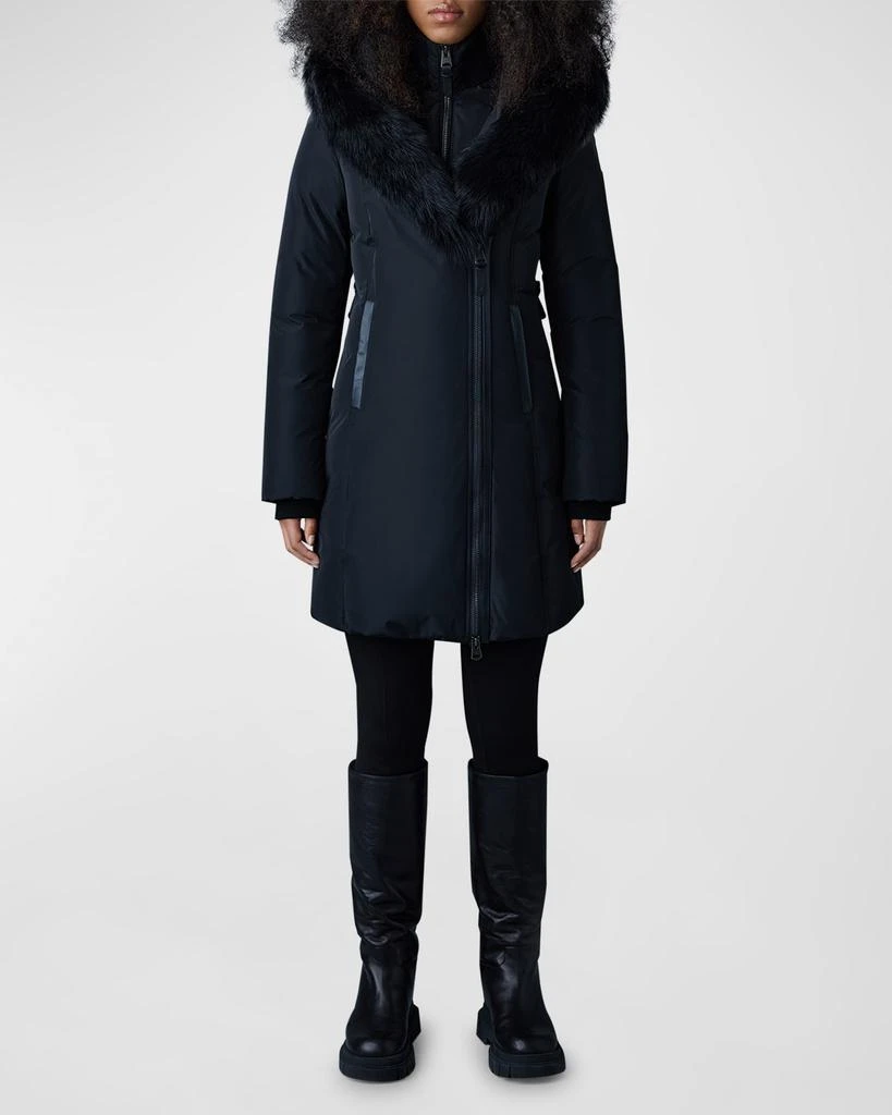 Mackage Kay Layered Parka Coat w/ Shearling Trim 2