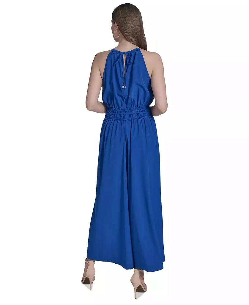 HALSTON Women's Tie-Back Halter Wide-Leg Jumpsuit 4