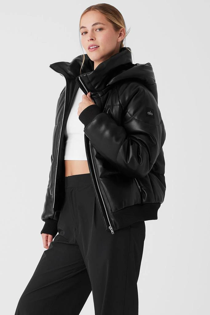 Alo Faux Leather Boss Puffer - Black 3