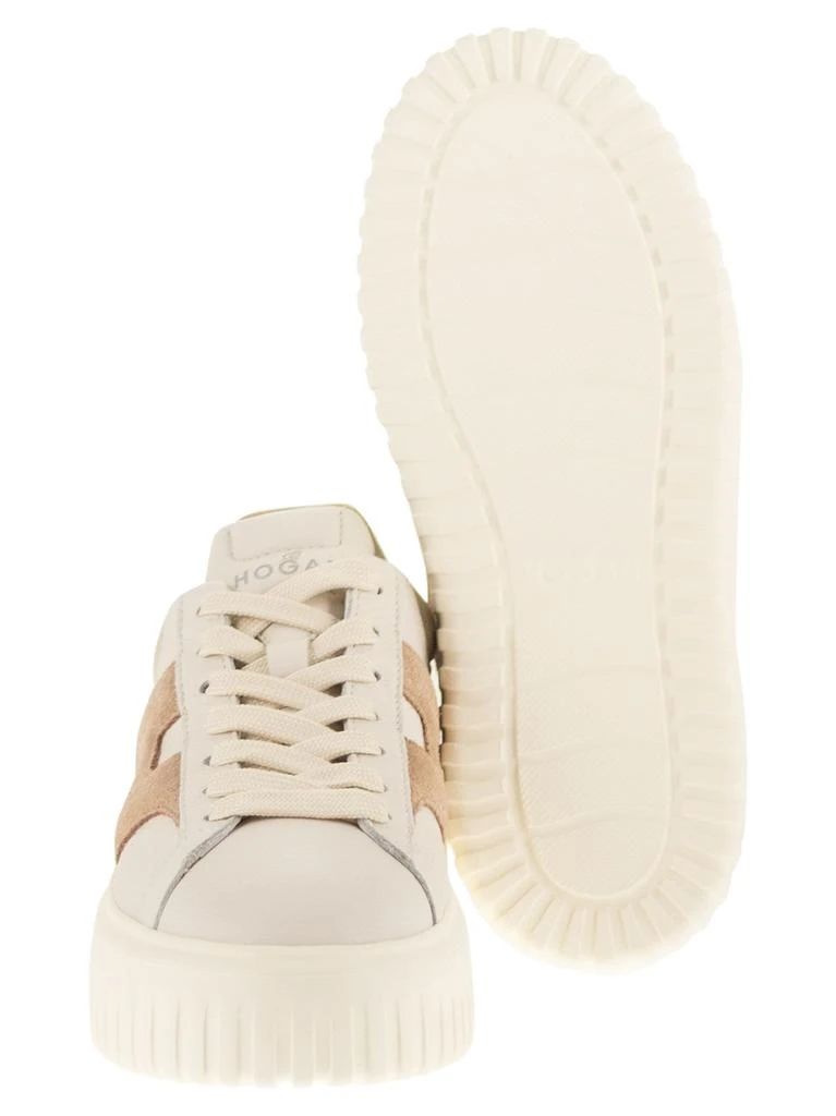 hogan H-STRIPES Leather and Suede Trainers with Extra-Light Sole 5