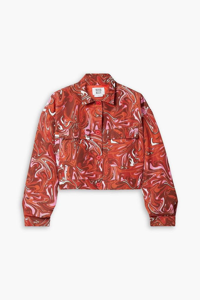Maisie Wilen Club cropped printed shell jacket