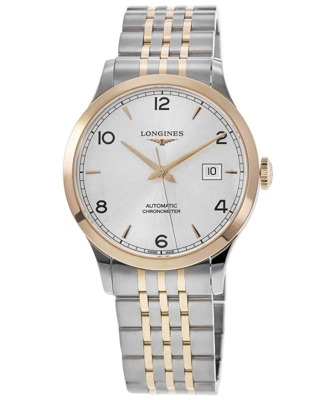 Longines Longines Record Chronometer Automatic Silver Dial 18K Rose Gold Plated Steel Men's Watch L2.821.5.76.7 1