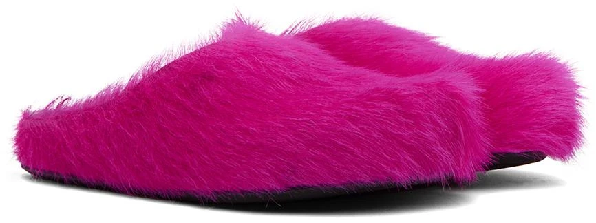 Marni Pink Long-Hair Calfskin Fussbett Sabot Loafers 4