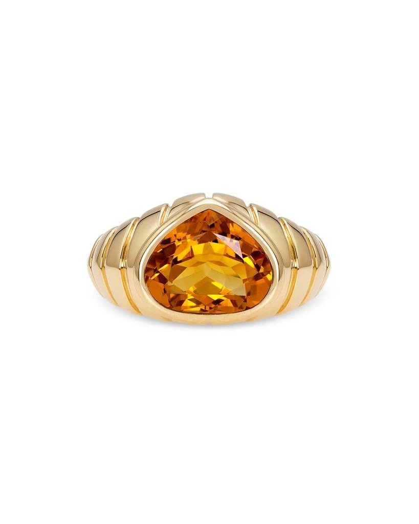 MARINA 18K Yellow Gold Timo Citrine Pear Statement Ring 2