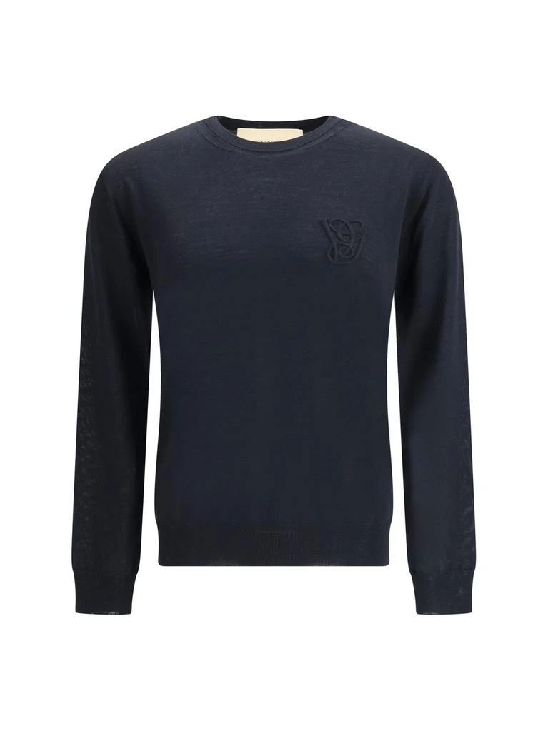 Valentino Valentino Logo Embroidered Crewneck Jumper 1