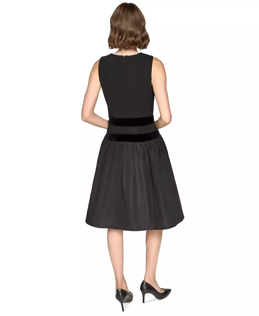 Karl Lagerfeld Paris Women's Drop-Waist Velvet-Trim Dress 4