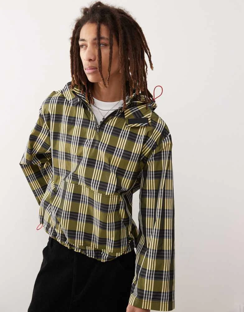 COLLUSION COLLUSION overhead checked jacket in yellow 2