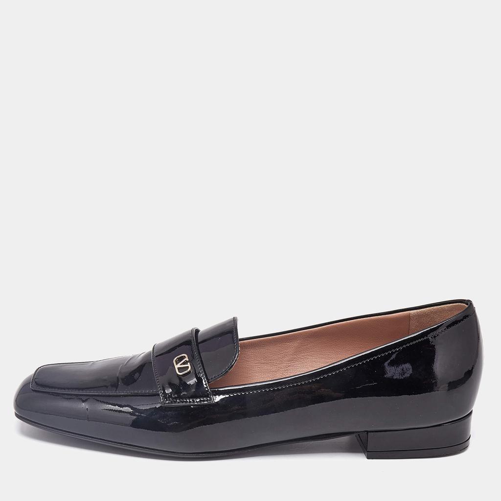 Valentino Valentino Black Patent Leather Vlogo Loafers Size 39.5