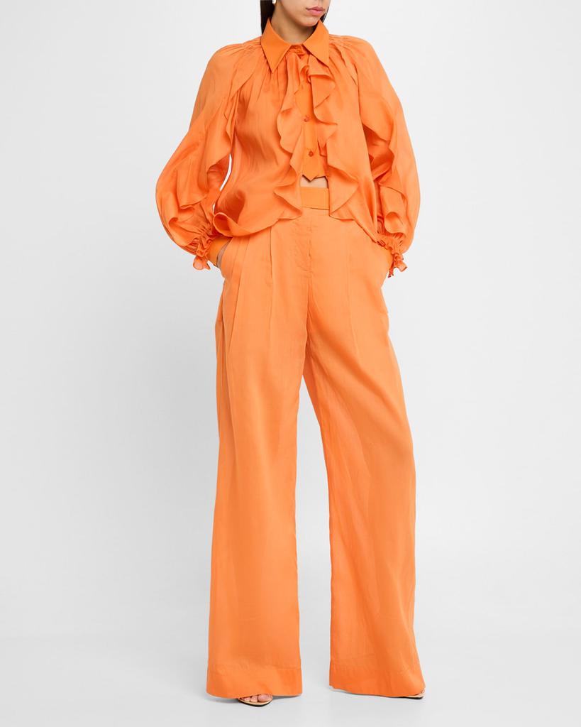 Alberta Ferretti Pleated Wide-Leg Trousers