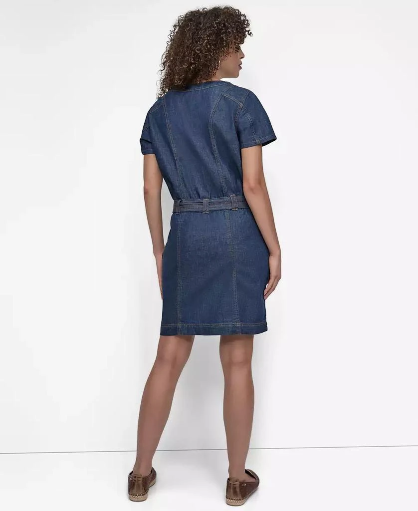 DKNY Women's Button-Front Denim Mini Dress 5