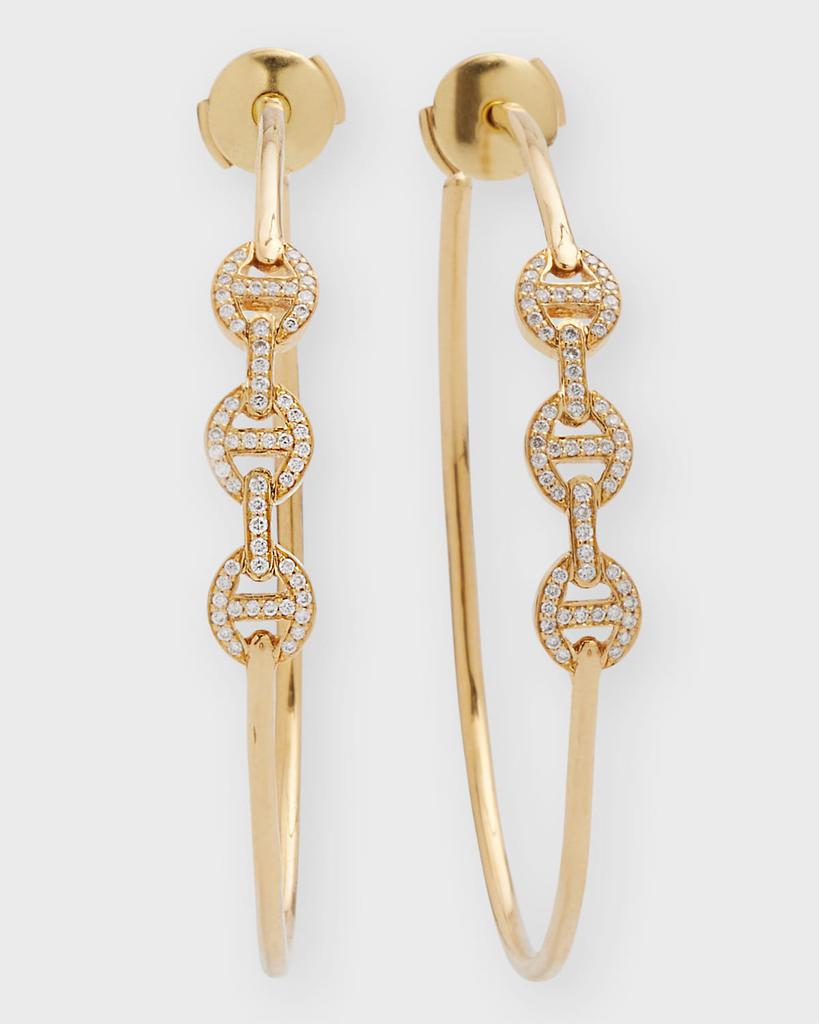 Hoorsenbuhs 18K Yellow Gold Hoop Earrings with Diamonds