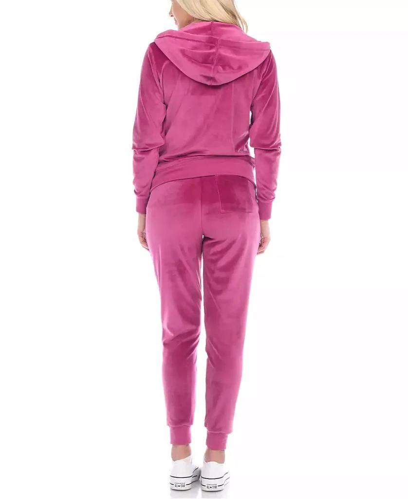 White Mark Women's Velour Tracksuit Loungewear 2pc Set 2
