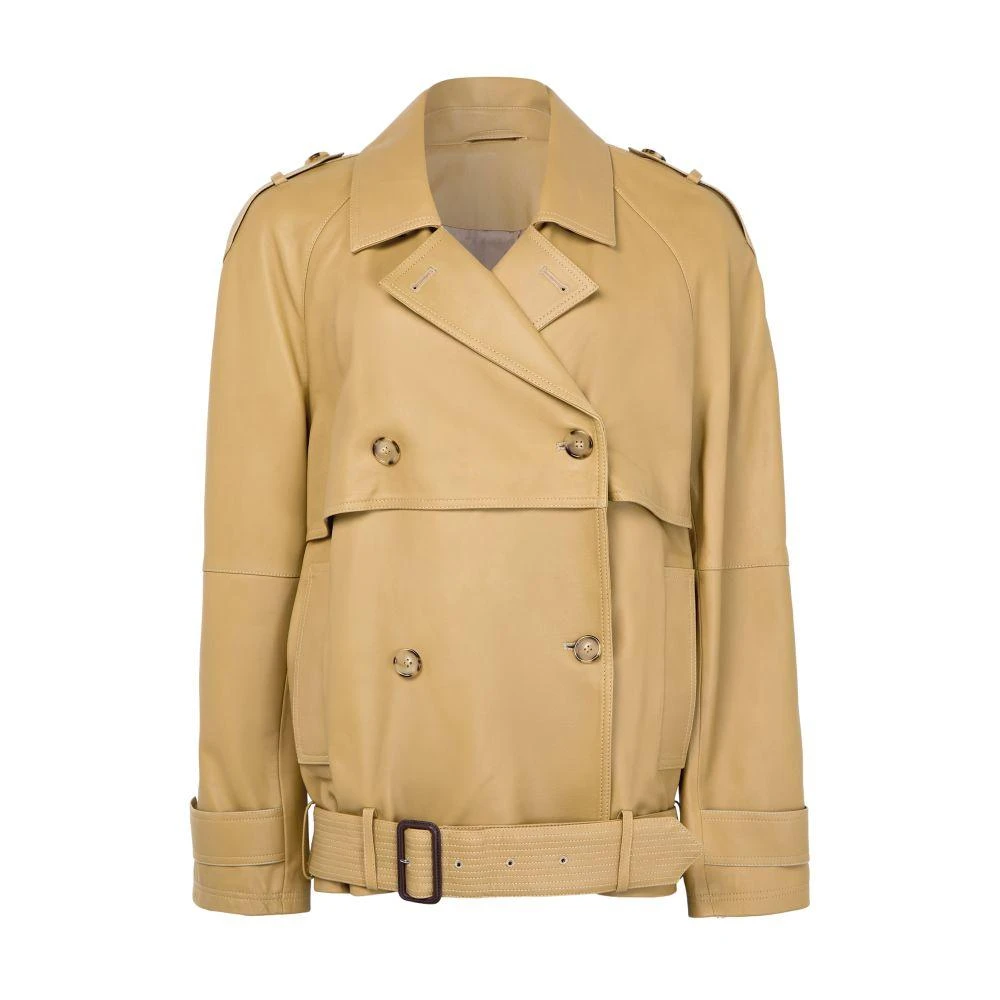Totême Short leather trench 7