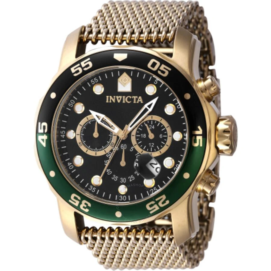 Invicta Pro Diver Chronograph GMT Quartz Black Dial Sprite Bezel Men's Watch 47632 1