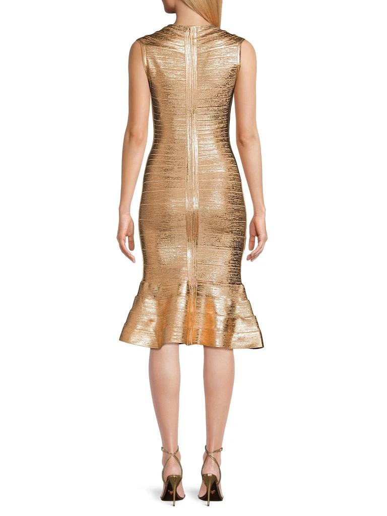 slim fit dress slacks Madison Gold Metallic Bandage Dress L / Blue