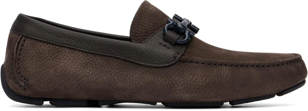 Shop Brown Gancini Ornament Driver Loafers on Sale at  display picture 1