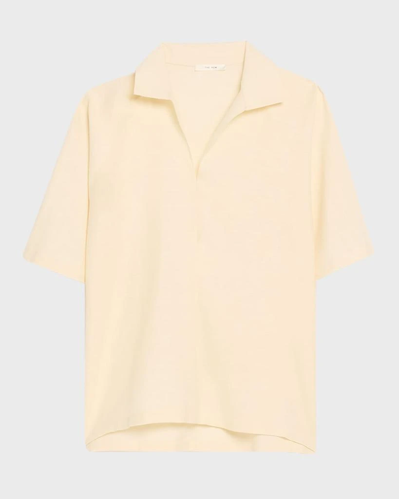 The Row Wen Short-Sleeve Collared Top 1