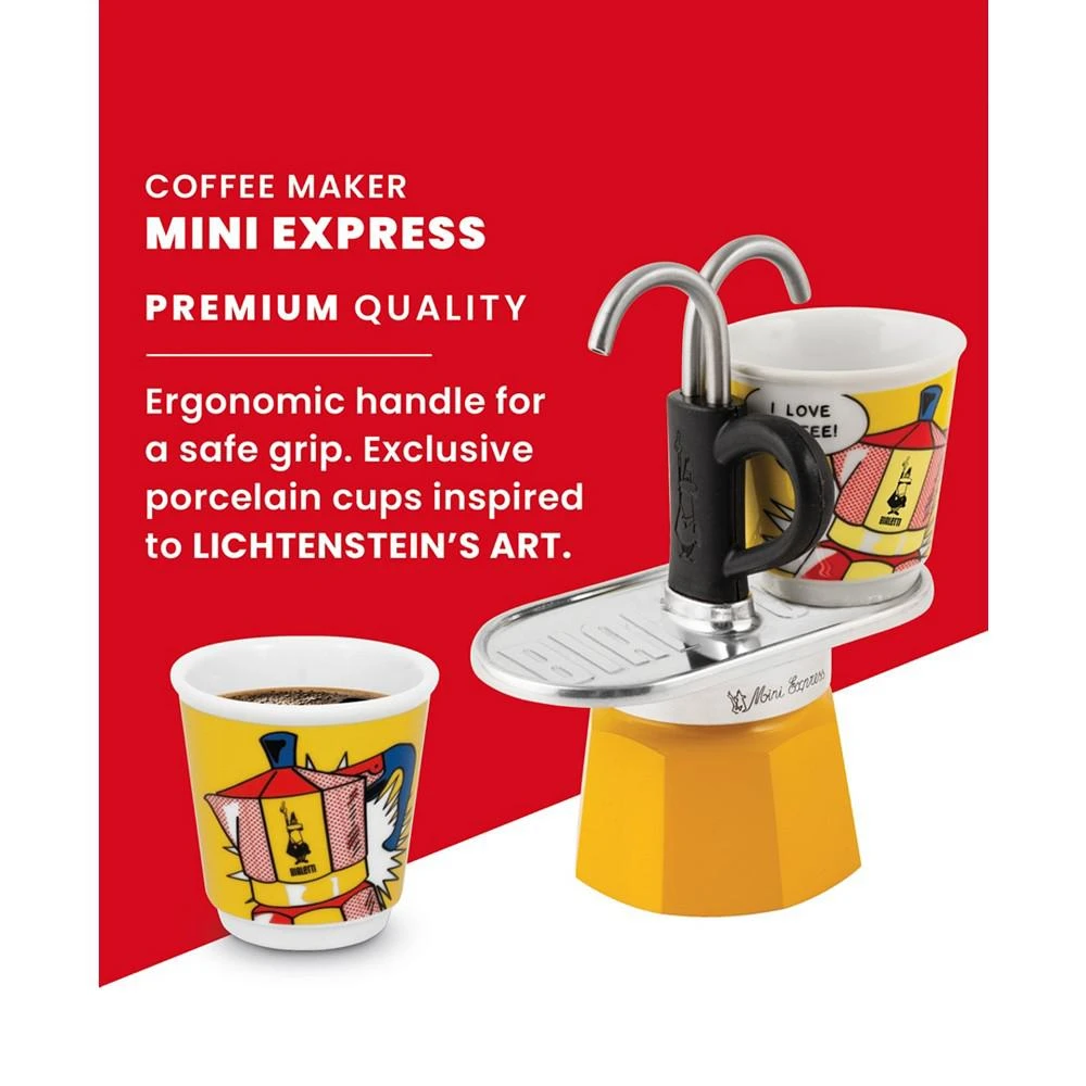 Bialetti Set Mini Express "R" Lichtenstein Plus 2 Bicc. 2.8 OZ Coffeemaker 4