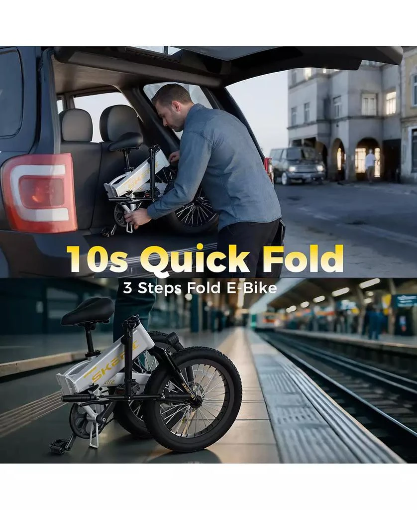 Mikolo Folding Electric Bike for Adults, 55 Miles & 25MPH, 500W Peak Motor, 48V 10Ah Removable Battery, Fat Tire EBike with Smart LCD Display 2