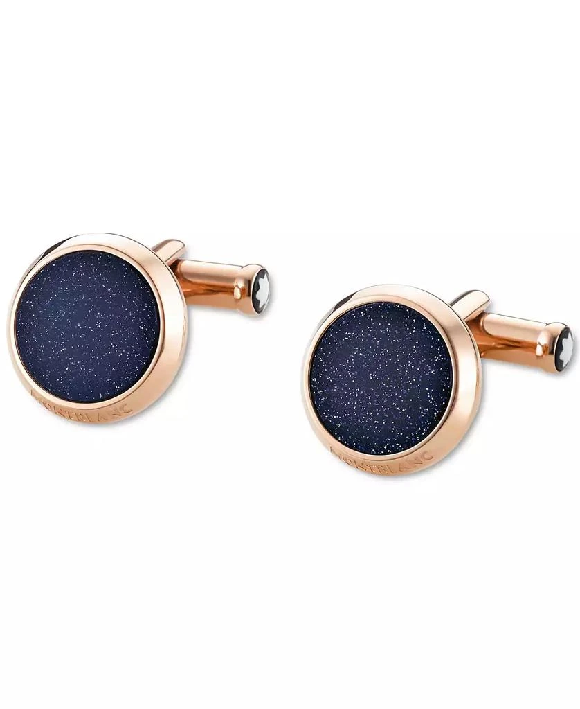 MontBlanc Meisterstück Rose Gold PVD & Blue Stone Cuff Links