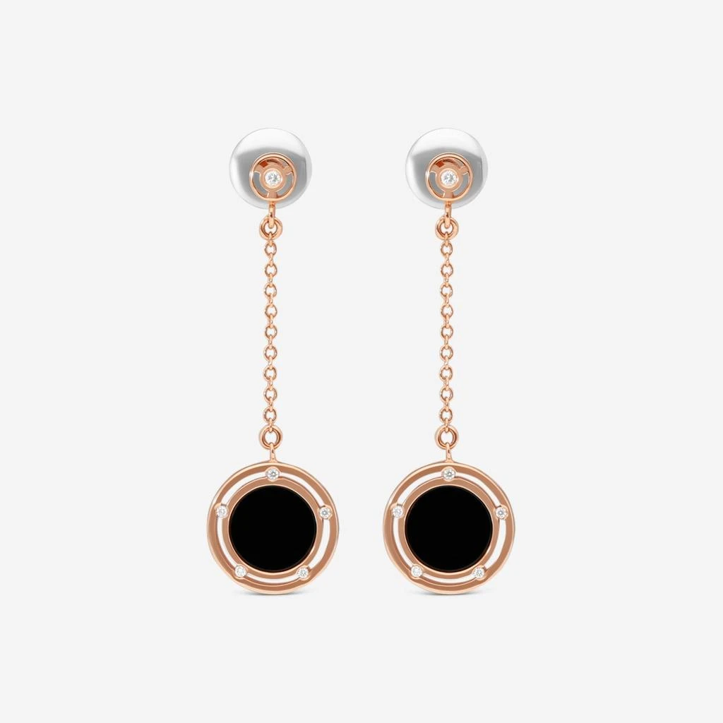 Damiani Damiani D. Side 18K Rose Gold Diamond 
Onyx Drop Earrings 20086900-copy
