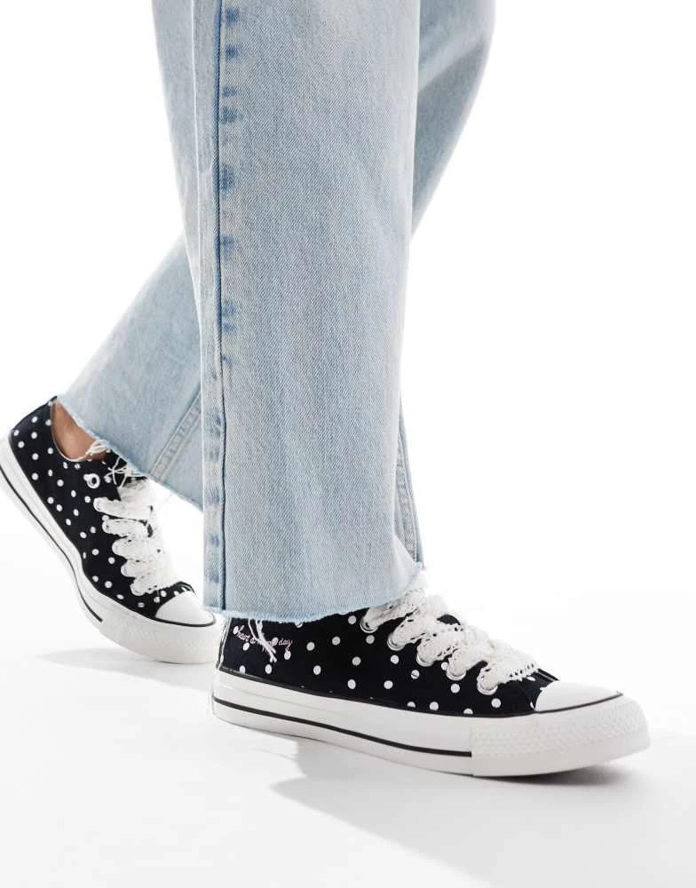 Converse Converse Chuck Taylor All Star Ox trainers in black & white polka dot 1