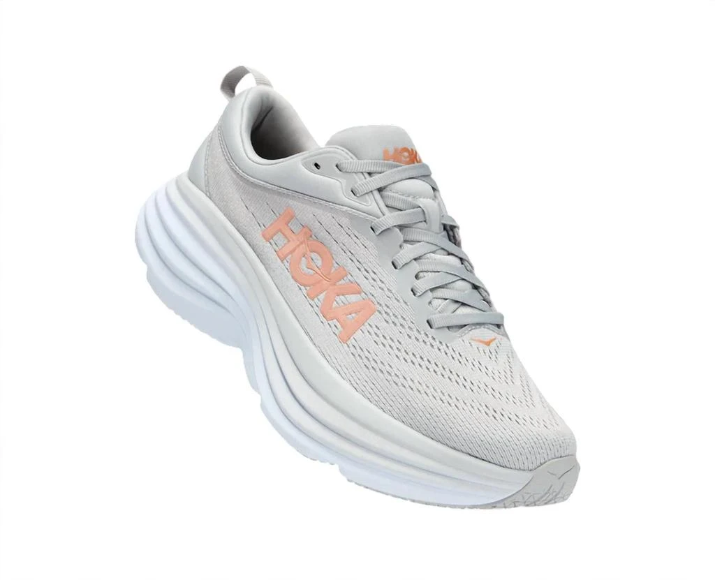 Hoka One One Women's Bondi 8- D/wide Width Running Shoes In Harbormist Lunar Rock 1