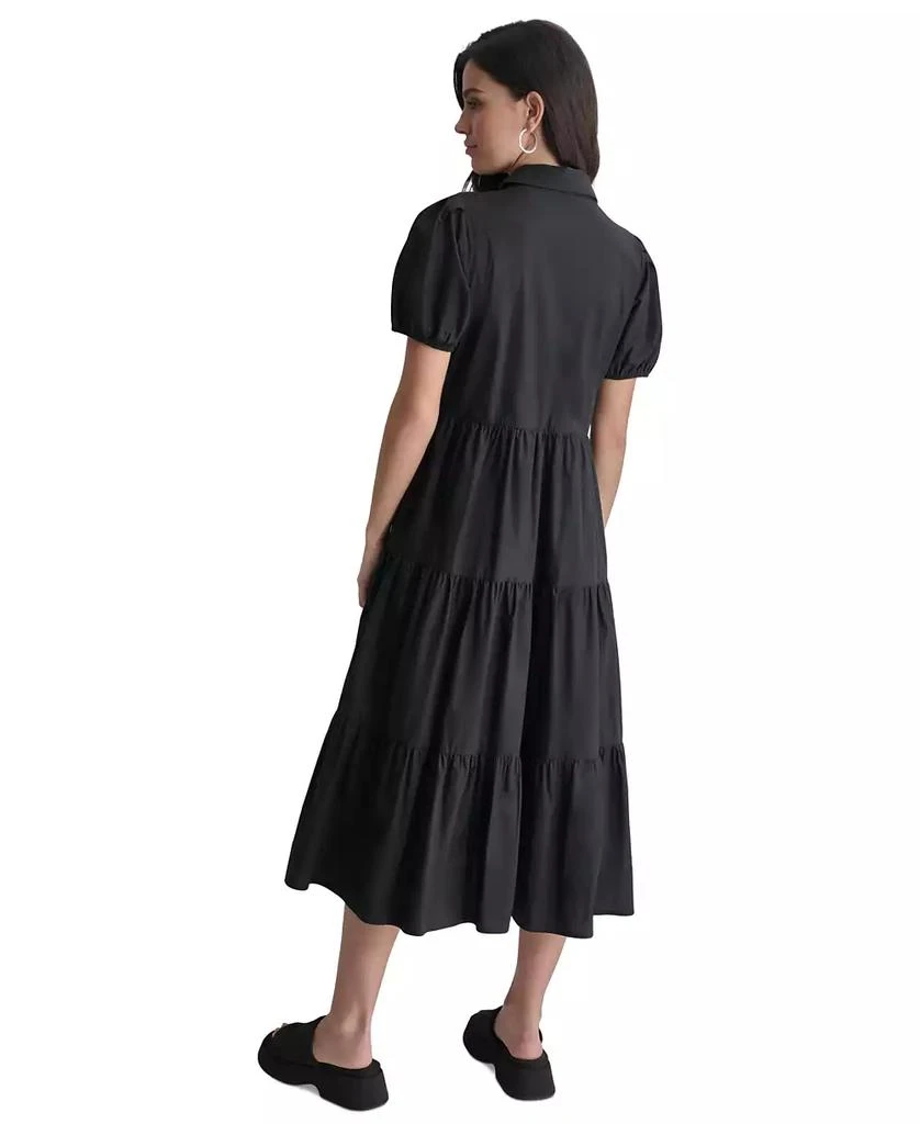 DKNY DKNY Women's Puffed-Sleeve Tiered Shirtdress 2