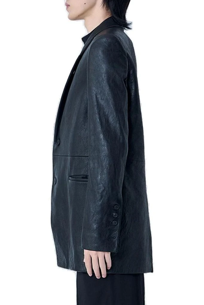 Rick Owens Rick Owens Single-Breasted Leather Jacket 3