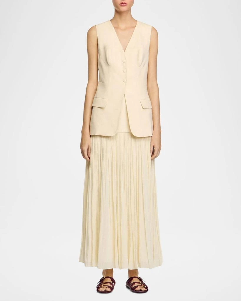 Sandro Catalina Linen-Blend Vest 2