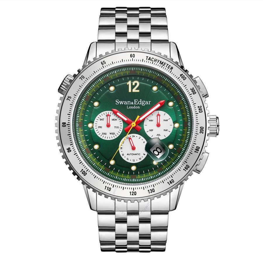 Swan & Edgar Opulent Racing Automatic Green Dial Men's Watch SE01101 1