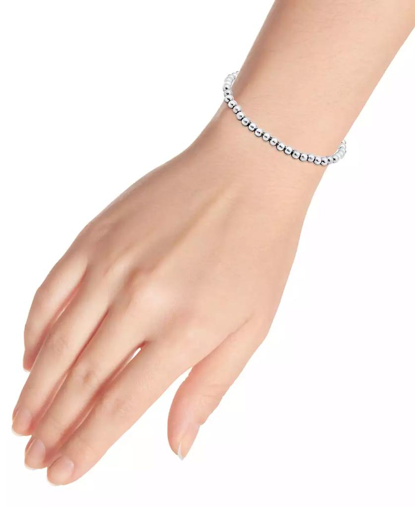 Giani Bernini Polished Beaded Stretch Bracelet (4mm) in 18k Gold over Sterling Silver, Exclusively at Macy's