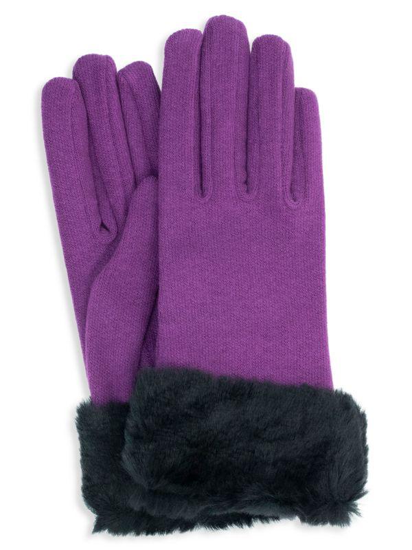 Portolano Faux Fur Trim Gloves
