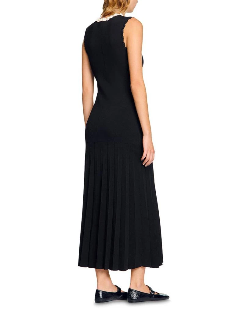 Sandro Long Dress with Crochet Detail 4