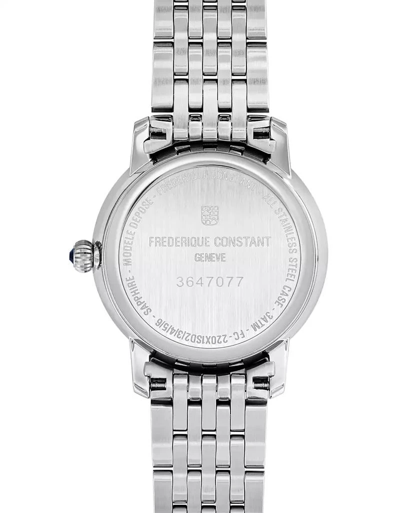 Frederique Constant Women's Swiss Classic Slimline (5/8 ct. t.w.) Stainless Steel Bracelet Watch 30mm 3