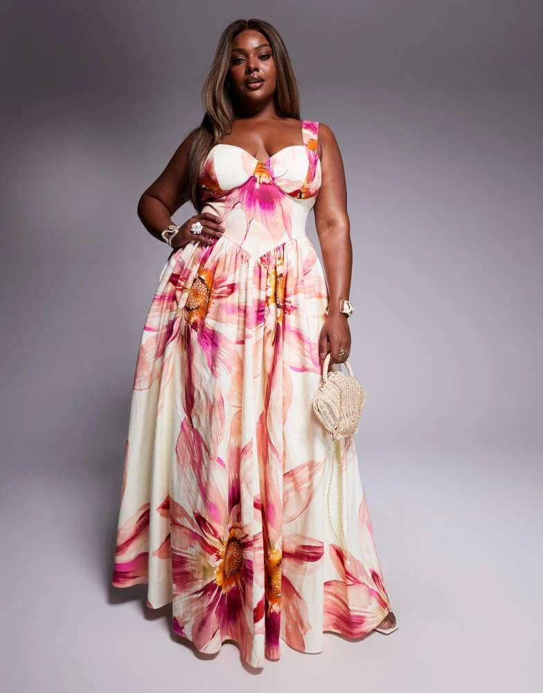ASOS LUXE ASOS LUXE Curve premium maxi dress in oversized floral