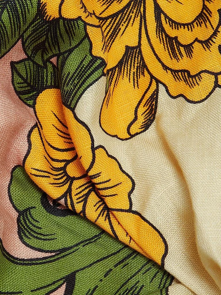 Floral Arabesque Linen Midi-Dress  On Sale Now with Up to 41% Off |  Discover Exclusive Deals & Savings at BeyondStyle  Authentic Farm Rio  contemporary|puff sleeve|midi-length|dresses|women's|a-line|women's apparel| floral|v-neck|linen|three-quarter ...