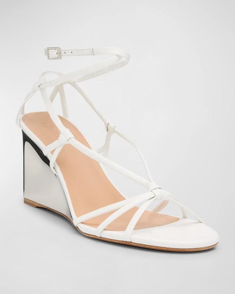 Chloé Rebecca Leather Strappy Wedge Sandals 4