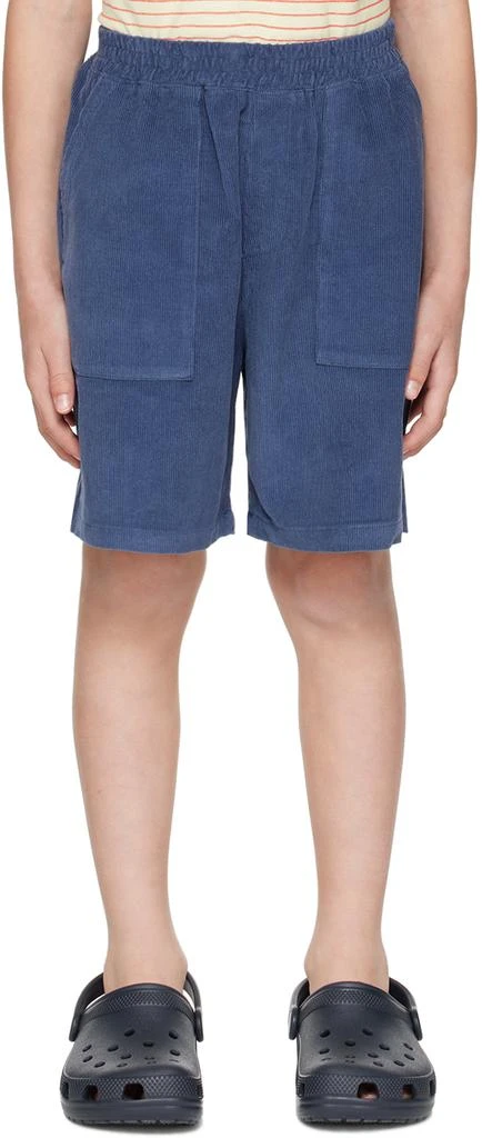 OOPS MY BOY Kids Navy Embroidered Shorts 1