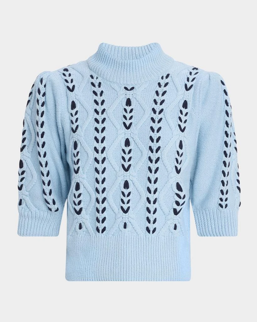 Rails Addy Laced Cable-Knit Mock Sweater 1