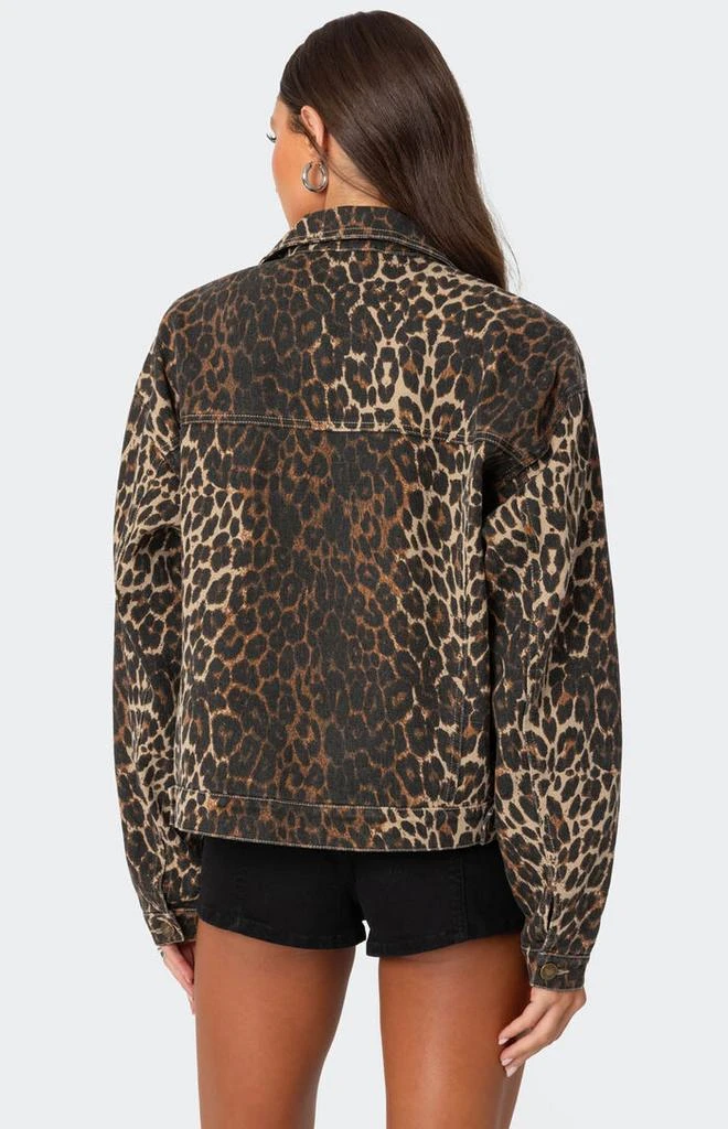 Edikted Leopard Print Denim Jacket 5