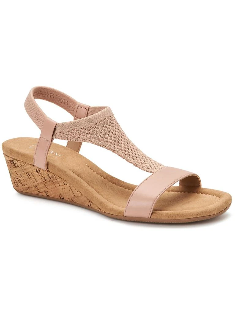 Alfani Vacanza Womens Faux Leather Wedge Sandals 7
