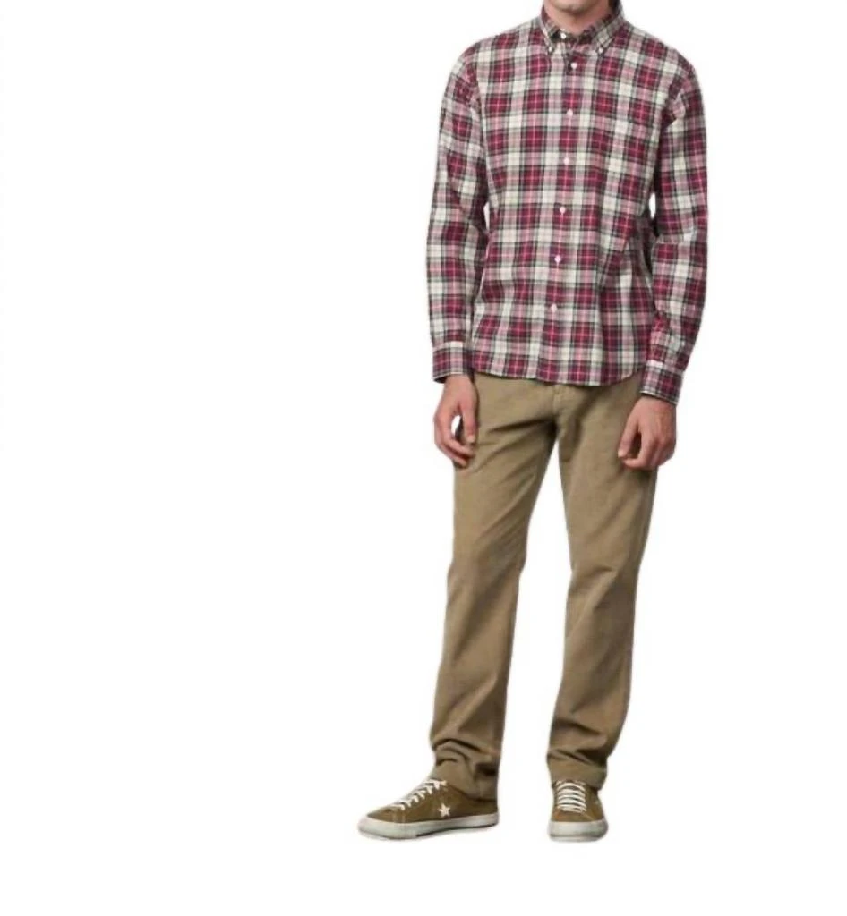 Hartford Pitt Flannel Button Down Shirt In Red 2