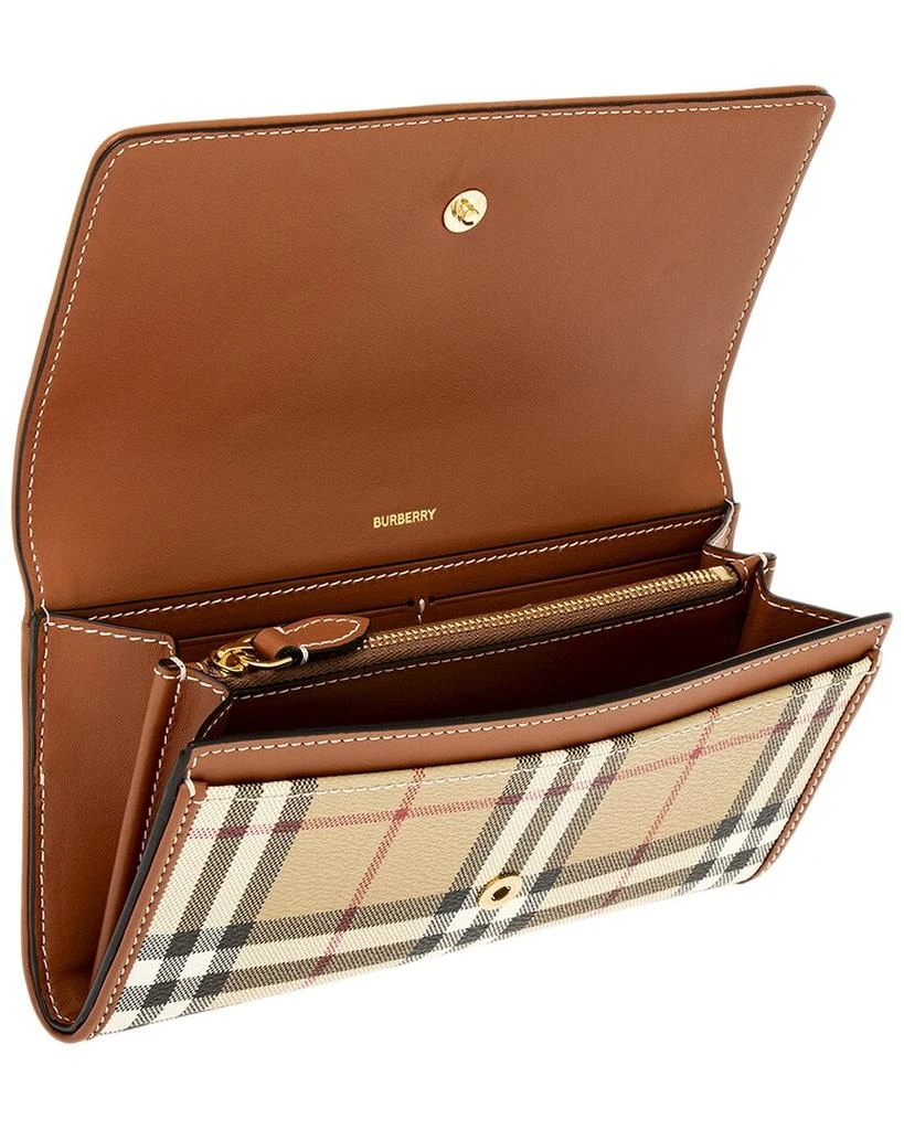 Burberry Long Canvas 
Leather Wallet 3