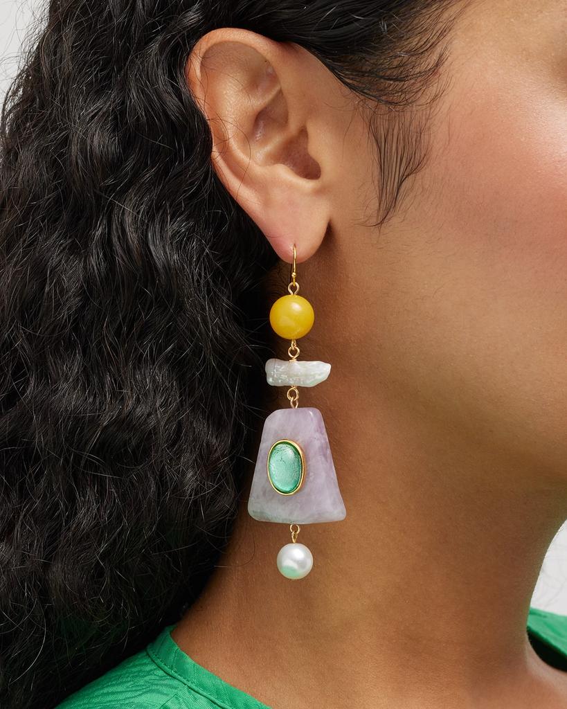 BEN-AMUN Multi-Stone and Freshwater Pearl Drop Earrings