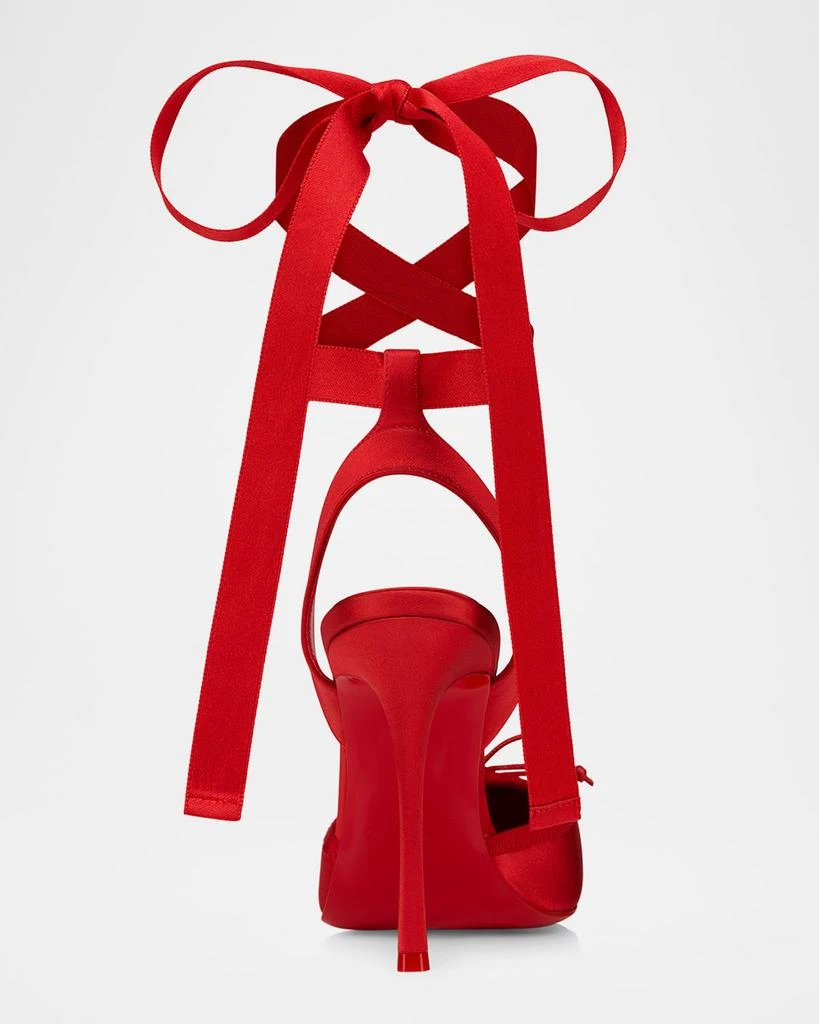 Christian Louboutin Cassia Silk Ankle-Tie Red Sole Ballerina Pumps 4