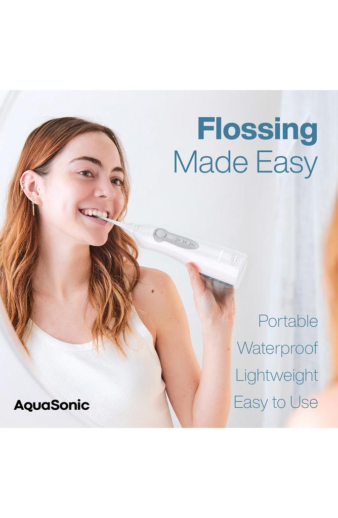 AquaSonic White Water Flosser with 4 Tips & Travel Pouch