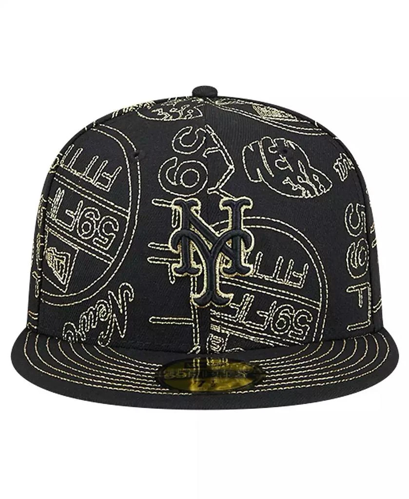 New Era Men's Black New York Mets 59FIFTY Day Allover Fitted Hat 2