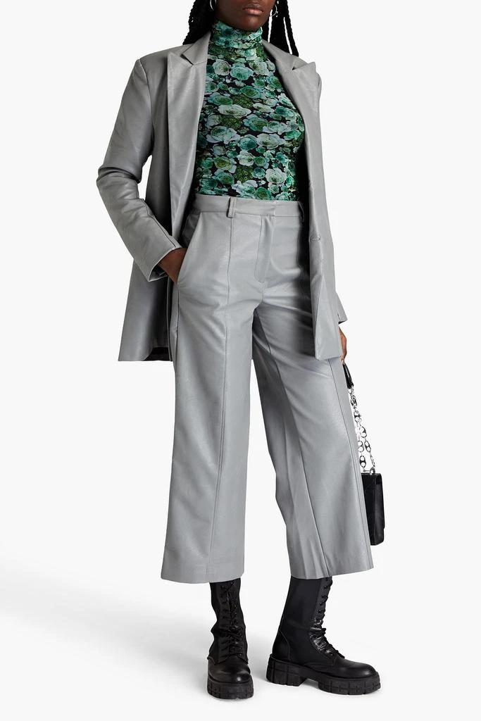 EACH X OTHER Cropped faux leather wide-leg pants 2